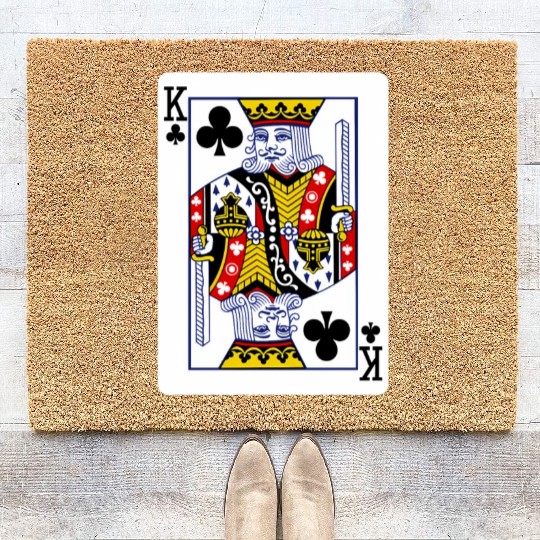 King Of Clubs Playing Card Coir Doormats