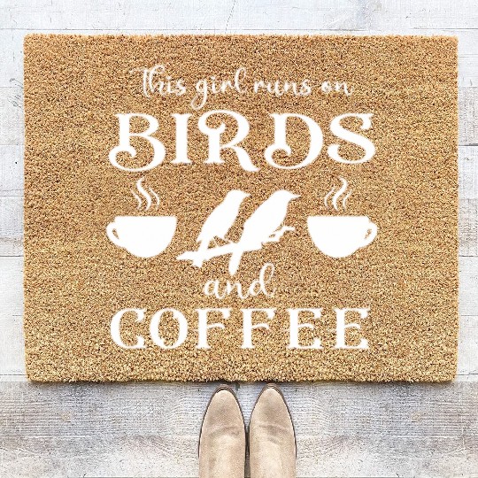 Bird Coffee birding Coir Doormats