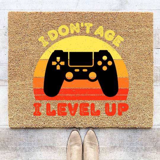 I Don t Age I Level Up Coir Doormats