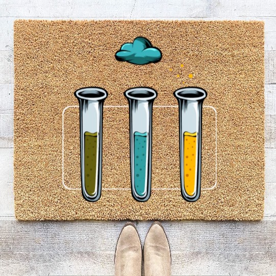 Science Lab Nerd Geek Chemistry Physics Gravity Coir Doormats
