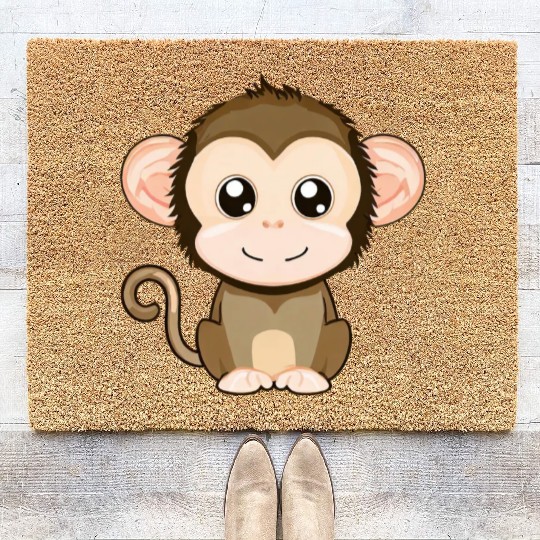 Cute, Joyful Monkey - Kawaii Style Coir Doormats
