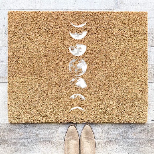 Crescent Moon Phases Tarot Card Witch Coir Doormats