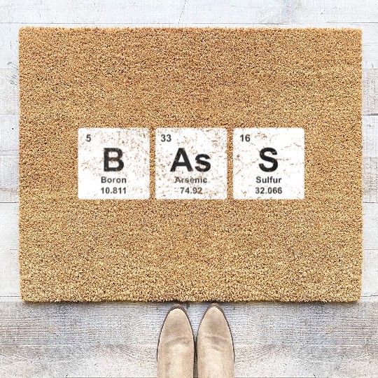 Bass Guitar Periodic Table Elements Music EDM Coir Doormats