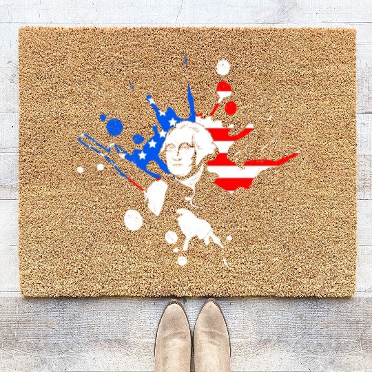 Merica George Washington Independence Day Coir Doormats