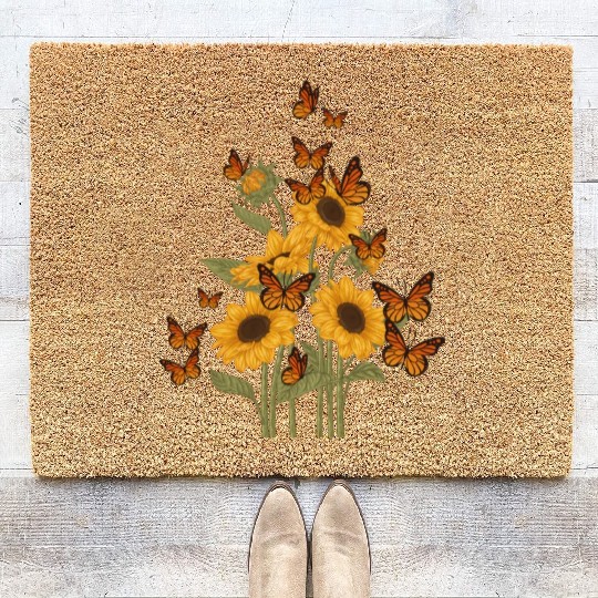 Butterfly Tree Beautiful Animal Butterflies Tree Coir Doormats