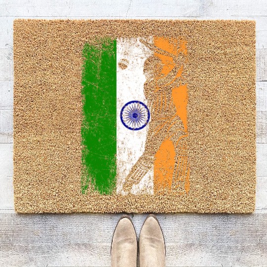 India Flag Indian Cricket Jersey Fan Player Coach Coir Doormats