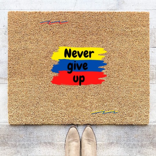 Never give up Coir Doormats