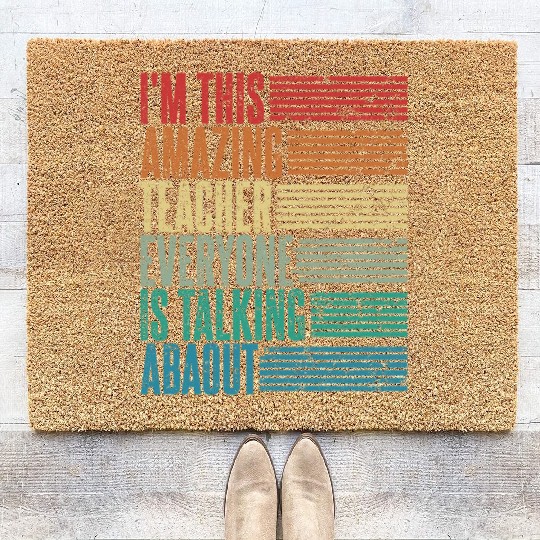Vintage Teacher Profession Gift Retro Coir Doormats