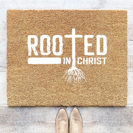 Rooted In Christ Christian Religious Coir Doormats