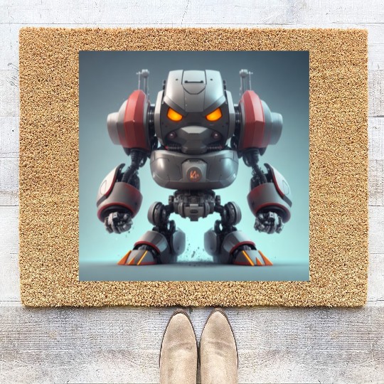 Angry 3D Robot Coir Doormats