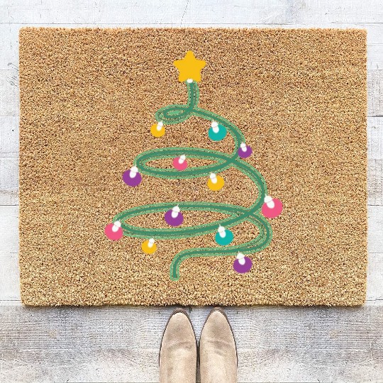 Christmas Light Christmas Tree Coir Doormats