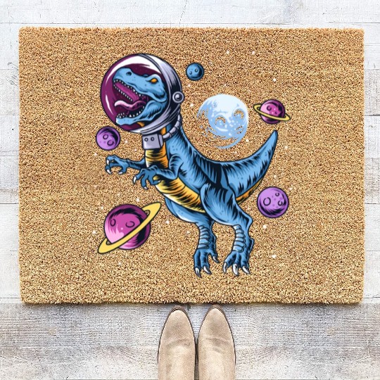 Dinosaur Astronauts Science Fiction Science Coir Doormats