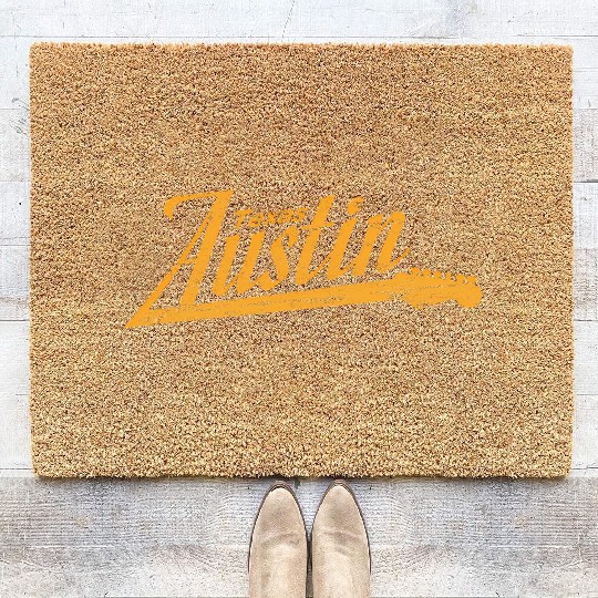 Austin Texas Guitar Neck Coir Doormats
