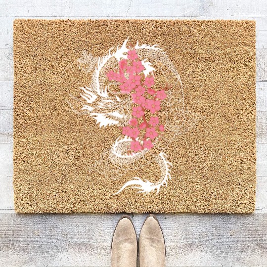 Dragon Japanese Cherry Blossom Culture Coir Doormats
