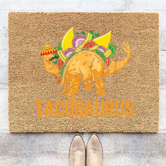 Cinco De Mayo Funny Tacosaurus Taco Lover Party Coir Doormats