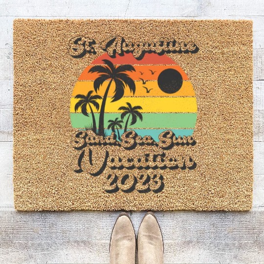 Sea Sand Sun Vacation 2023 Florida St Augustine Coir Doormats