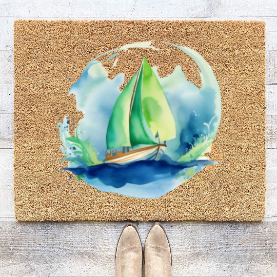 Boat Boating Sailor Sailboat Sailing Yachting Coir Doormats