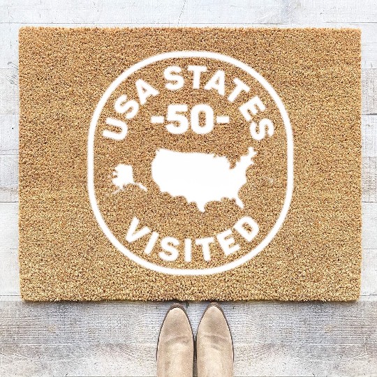 All 50 Us States Visited Coir Doormats