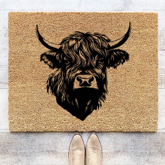 Scottish Highland Cow Coir Doormats