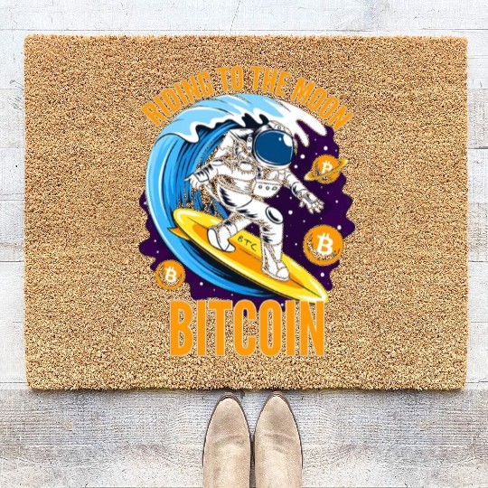 RIDING TO THE MOON- Bitcoin Coir Doormats
