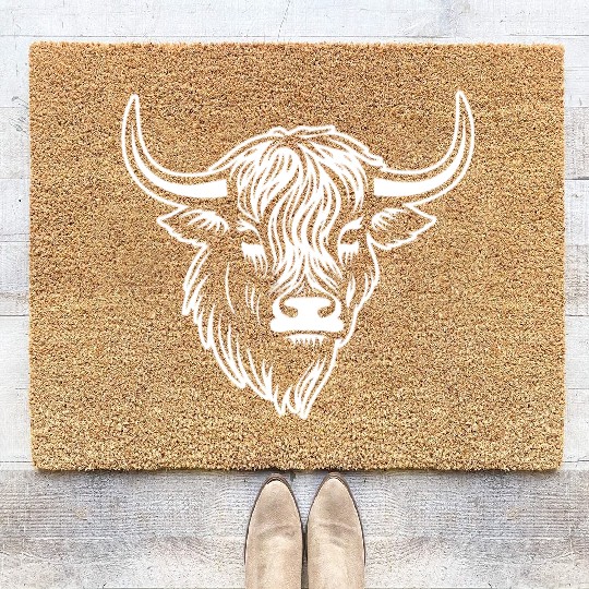 Scottish Highland Cow Coir Doormats