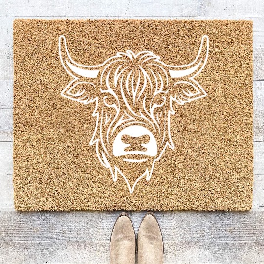 Scottish Highland Cow Coir Doormats