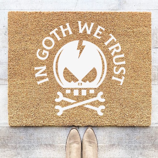 In Goth We Trust (Gothic / Skull / Death’s Head) Coir Doormats