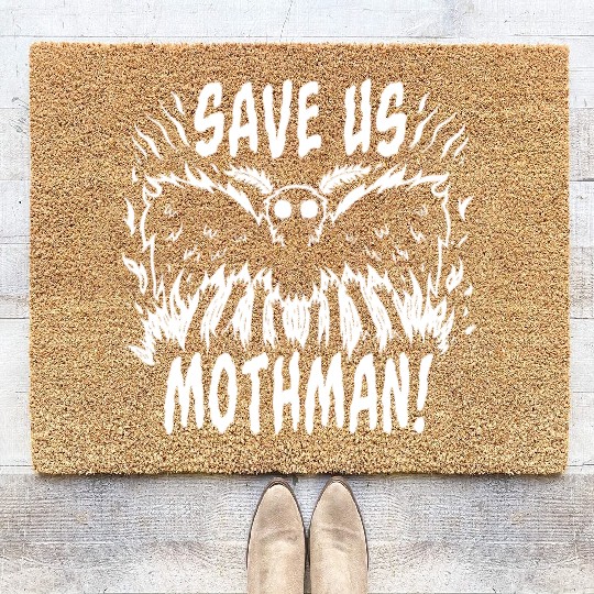 Save Us Mothman Coir Doormats