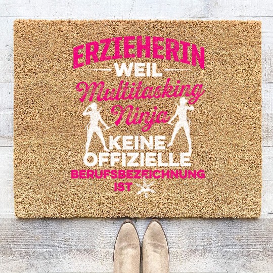 Educator As Ninja Kindergarten Teacher Coir Doormats