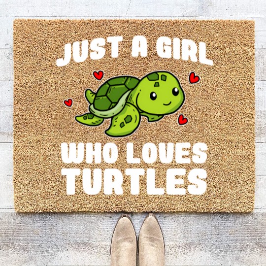 Just A Who Loves Turtles Sea Turtle Coir Doormats