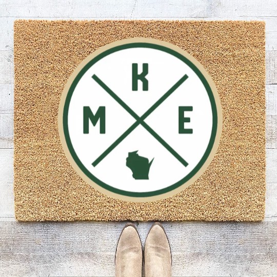 Milwaukee Circle Patch Green Coir Doormats