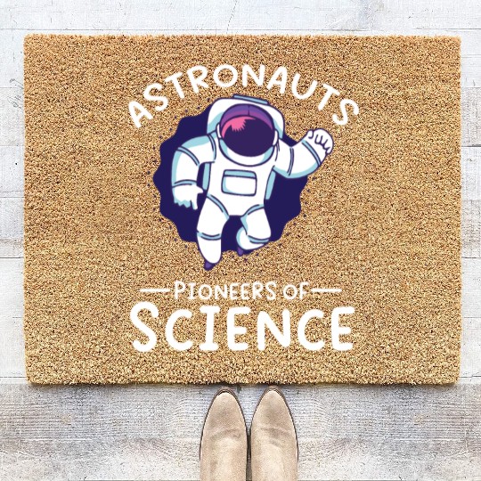 Astronauts pioneers of science spaceman space Coir Doormats