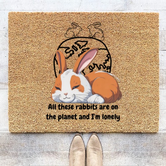 Lonely rabbit Coir Doormats