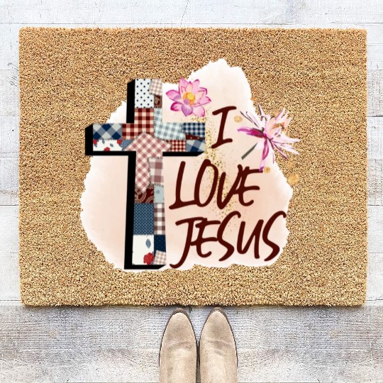I Love Jesus Coir Doormats
