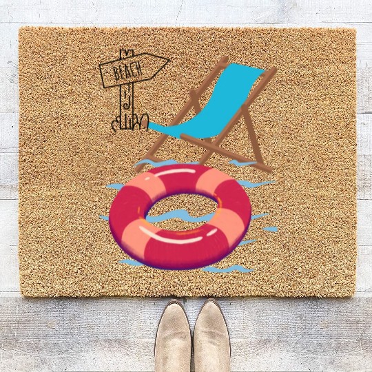 "Beach Vibes Coir Doormats: Embrace the Sun and Sand!"