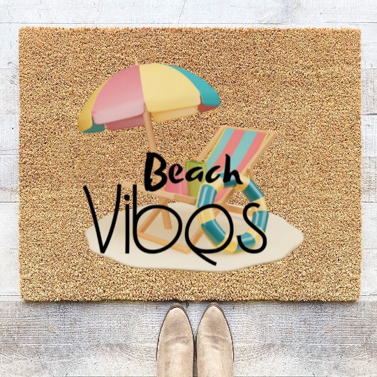 "Beach Vibes Coir Doormats: Embrace the Sun and Sand!"