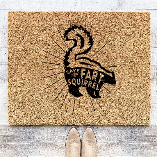 Save The Fart Squirrel Coir Doormats