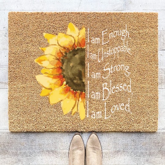 Sunflower - I Am Enough - Sunflower Coir Doormats