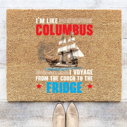 Christopher Columbus Italian American Columbus Day Coir Doormats