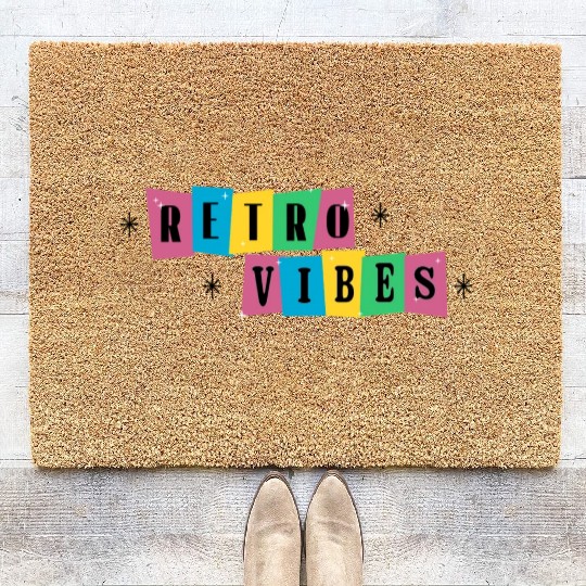 Retro Vibes summer nature Coir Doormats