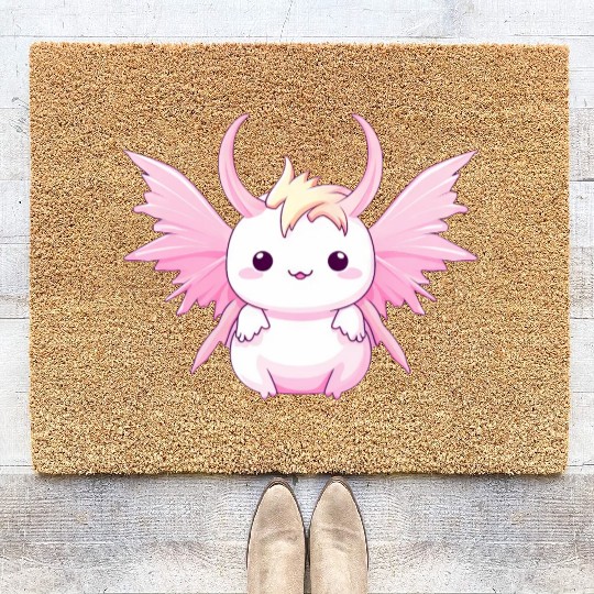 Axolotl Angel & Devil - Design with Horns and Wing Coir Doormats