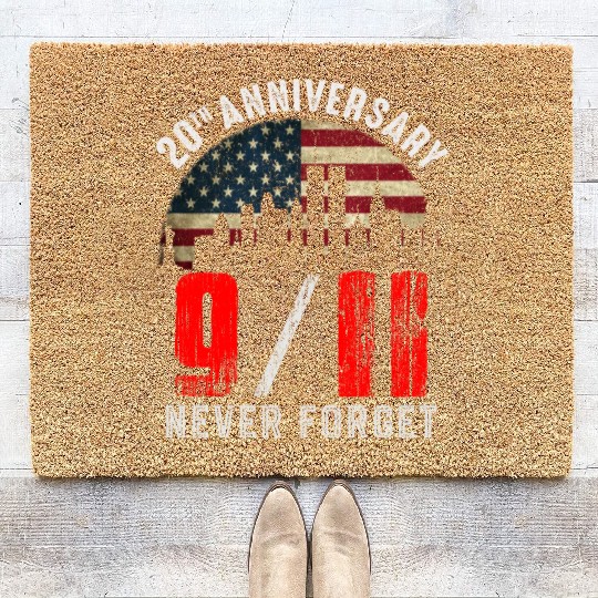 Vintage 20th Anniversary 911 Never Forget 2001 Coir Doormats