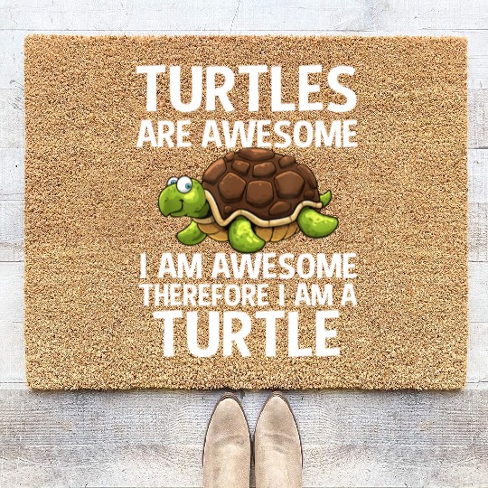 Cool Sea Turtle Tortoise Lover Turtle Animal Coir Doormats