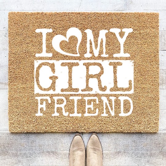 I LOVE MY GIRLFRIEND Coir Doormats