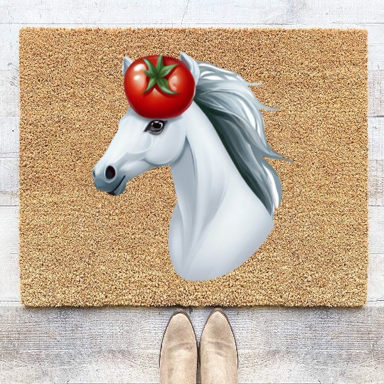 Horse Head Tomato - Creative Horse & Vegetable Coir Doormats