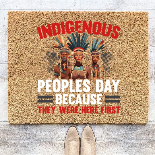 Aboriginal Indians Indigenous Native American Day Coir Doormats