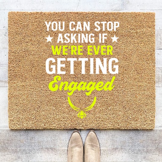Funny Engagement Design Save The Date 0 Coir Doormats
