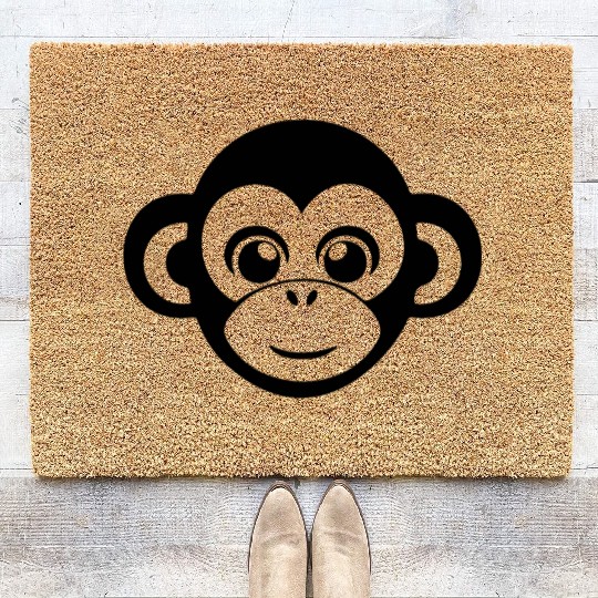 Ape Face Apes Apelike Jungle Primate Coir Doormats