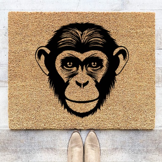 Ape Face Apes Apelike Jungle Primate Coir Doormats