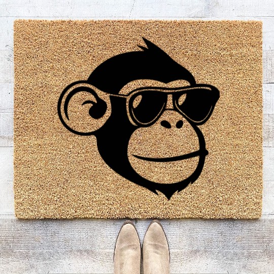 Ape Face Apes Apelike Jungle Primate Coir Doormats